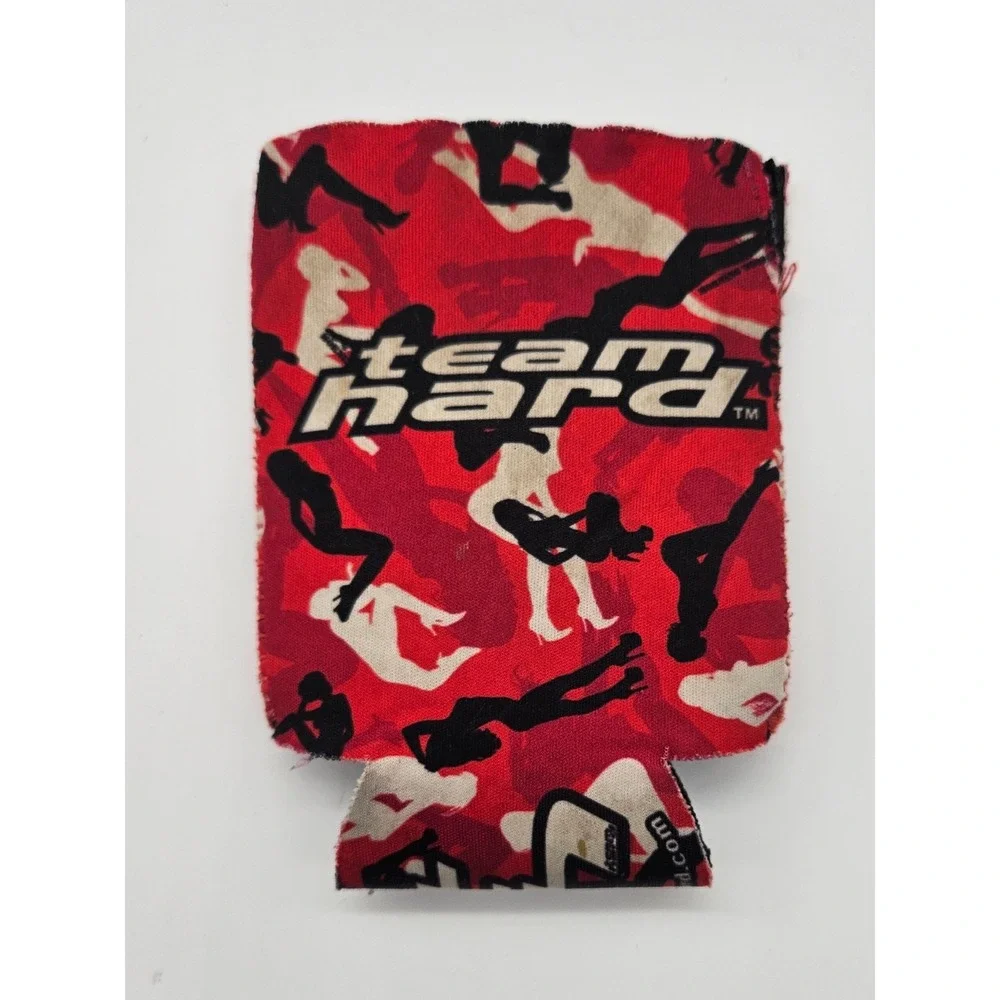 Team Hard Camo Kicker Can Cooler Sleeve Red Black White‎ - UNIQUE CAMO PATTERN!